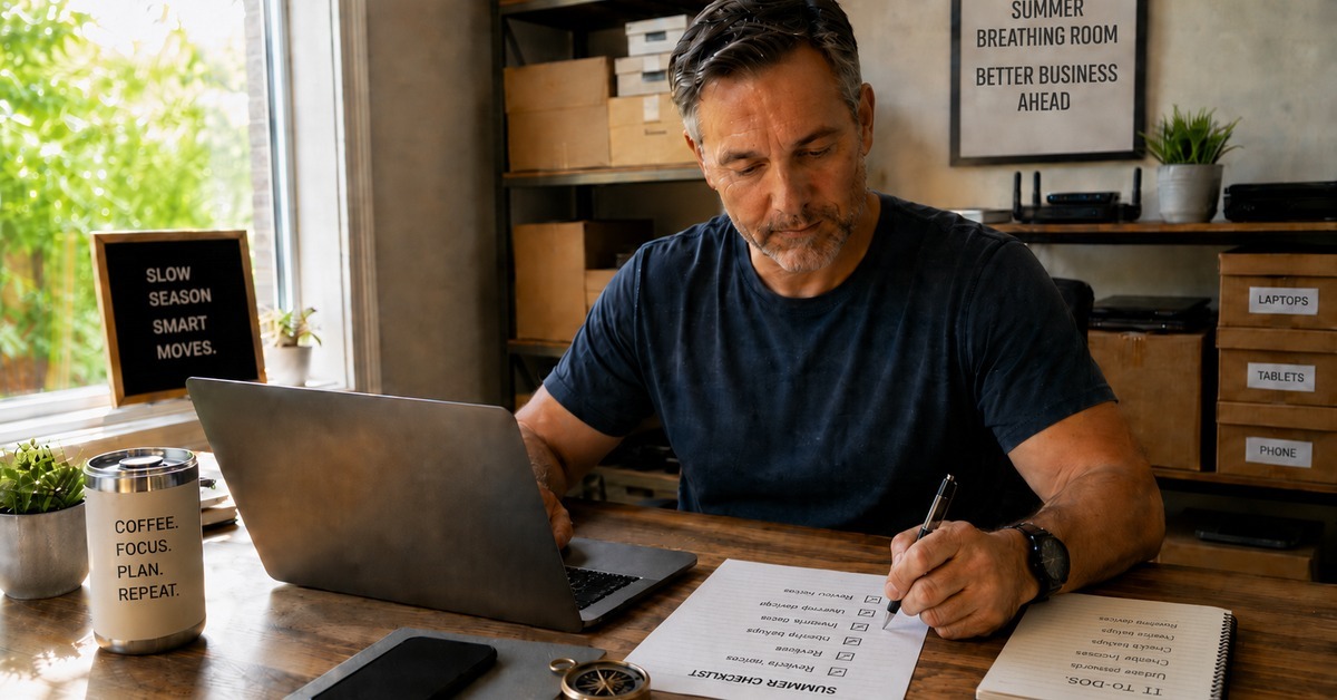 Owner reviews summer to-do list